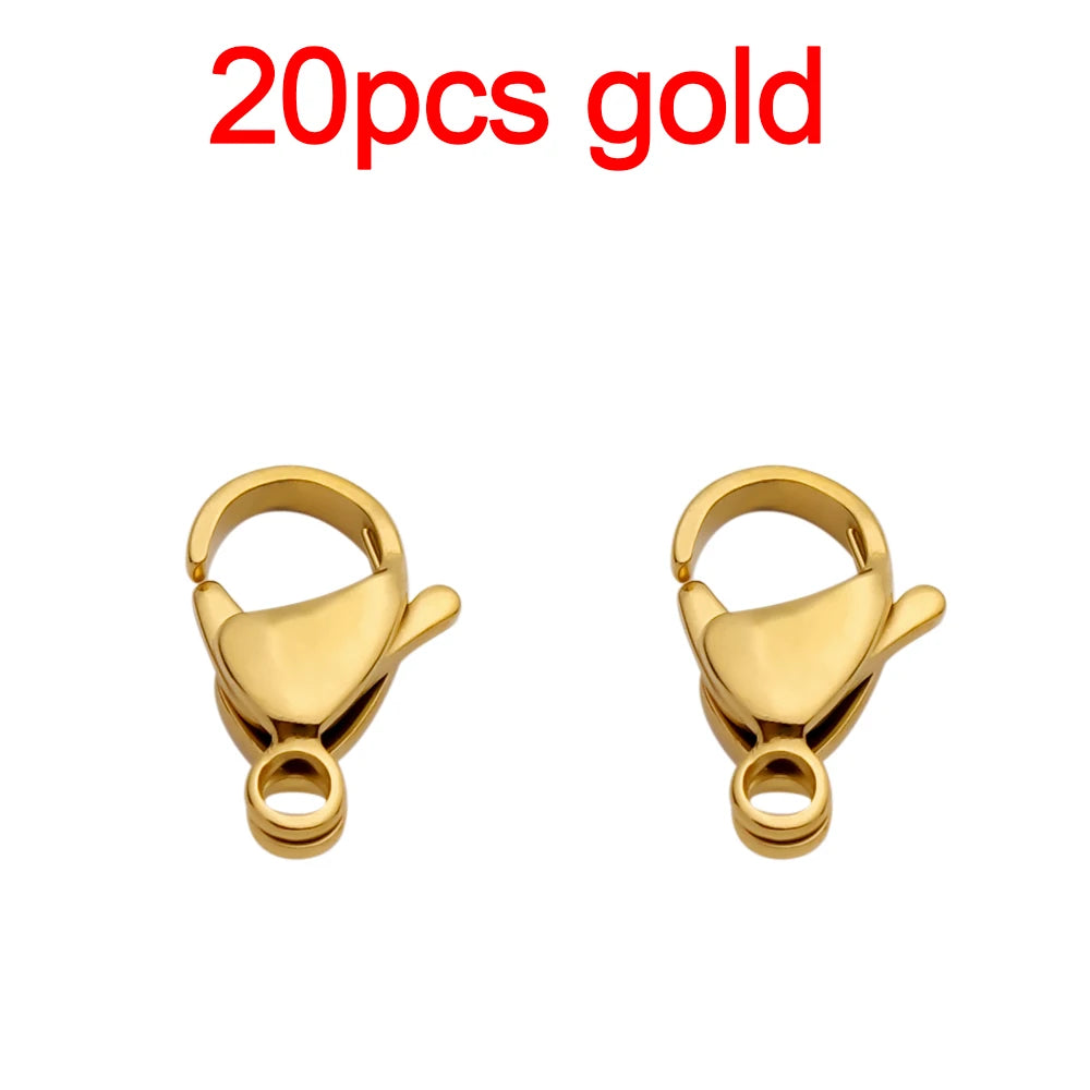 Lot de 20-40 Fermoirs Mousquetons en Acier Inoxydable