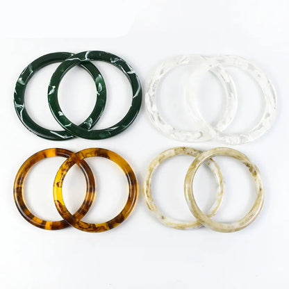 👜 2 Pcs (1 Paire) Poignées Rondes en résine Ambre – 10 cm ✨