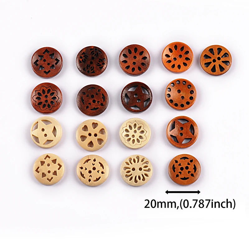 🎨 50 Boutons en Bois Ajournés