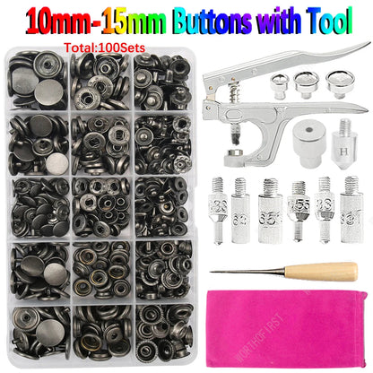🧷 Kit Boutons Pression Métal + Pince