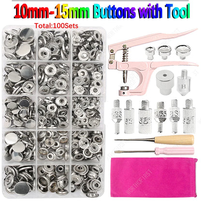 🧷 Kit Boutons Pression Métal + Pince