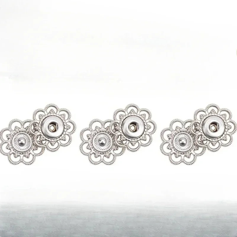 🌺 Boutons Pression Fleur Vintage