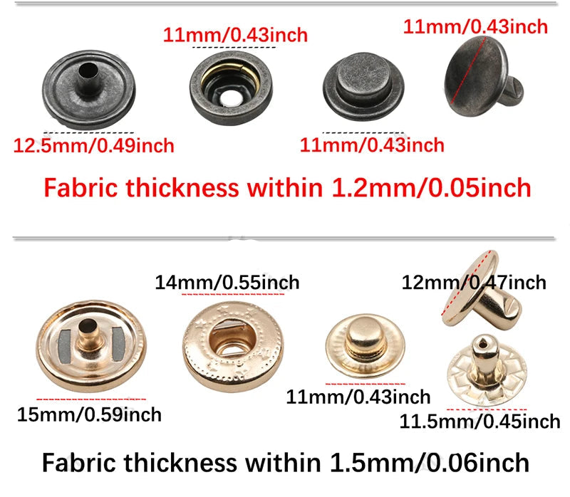 🧷 Kit Boutons Pression Métal + Pince