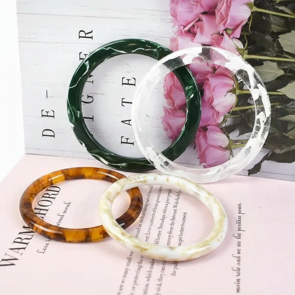 👜 Poignées Rondes en résine Ambre – 10 cm ✨