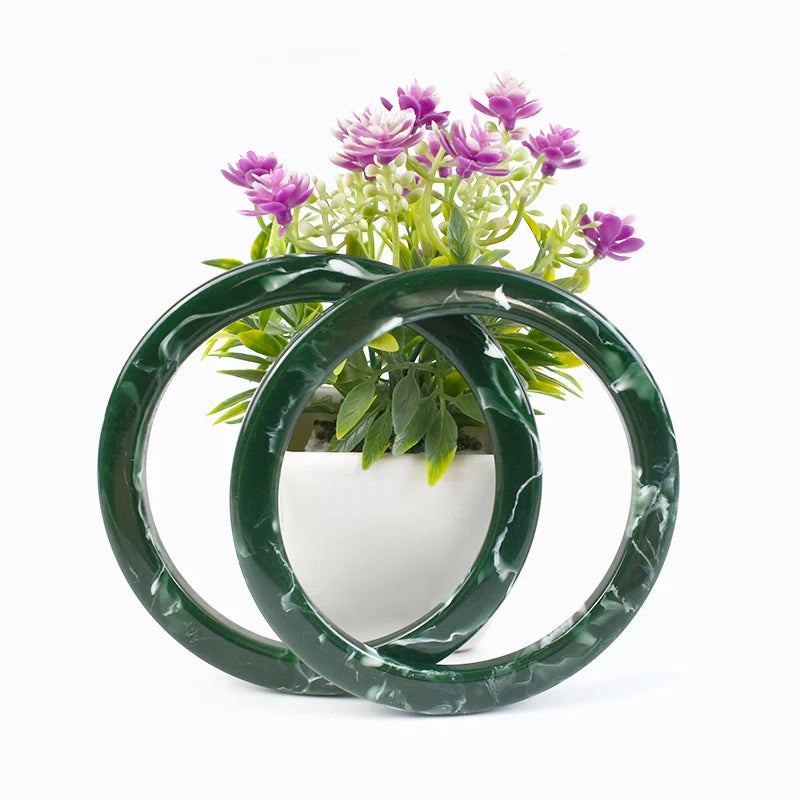 👜 2 Pcs (1 Paire) Poignées Rondes en résine Ambre – 10 cm ✨