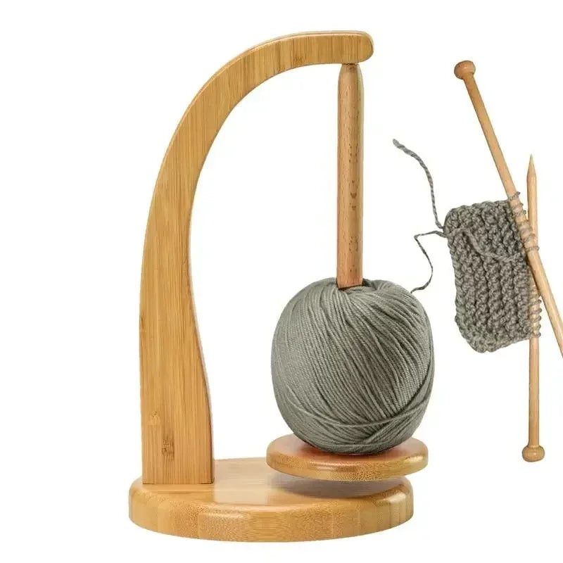 🧶 Support de pelote rotatif magnétique en bois