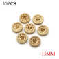 🪵 Lot de 50 Boutons Bois "Handmade With Love"