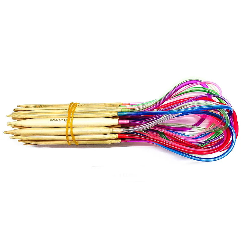 🎍 Set de 18 Aiguilles Circulaires en Bambou – 40 à 120 cm 💛