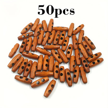 🌿 Lot de 50 Boutons en Bois Naturel