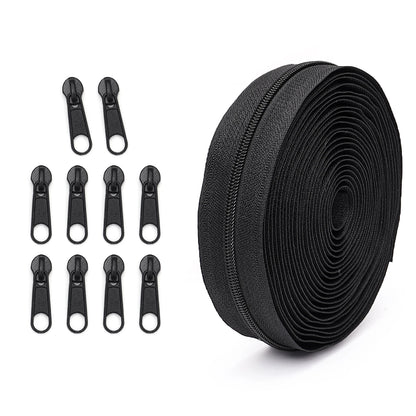 🧵 Set Fermeture Éclair – 4,5 mètres + 10 Curseurs assortis