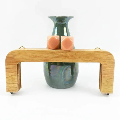 🌰 Fermoir en Bois avec Perles – 20 cm