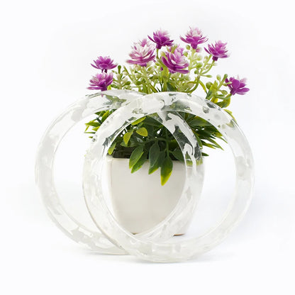 👜 2 Pcs (1 Paire) Poignées Rondes en résine Ambre – 10 cm ✨