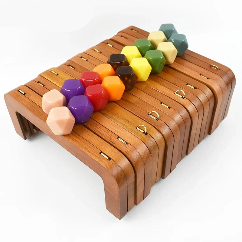 🌰 Fermoir en Bois avec Perles – 20 cm