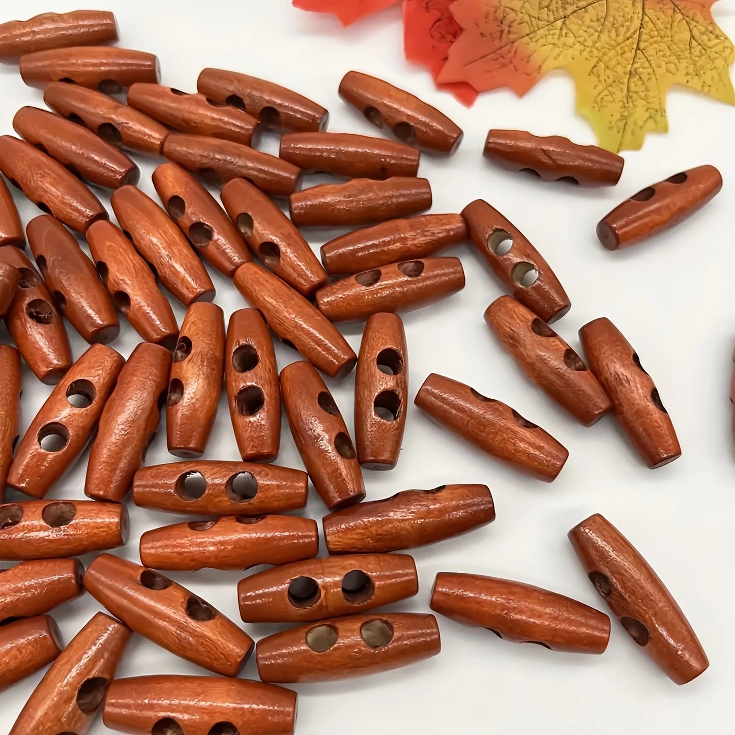 🌿 Lot de 50 Boutons en Bois Naturel