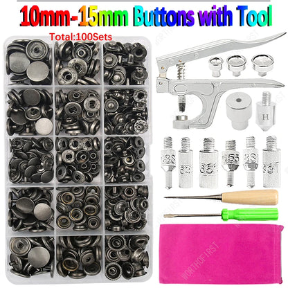 🧷 Kit Boutons Pression Métal + Pince