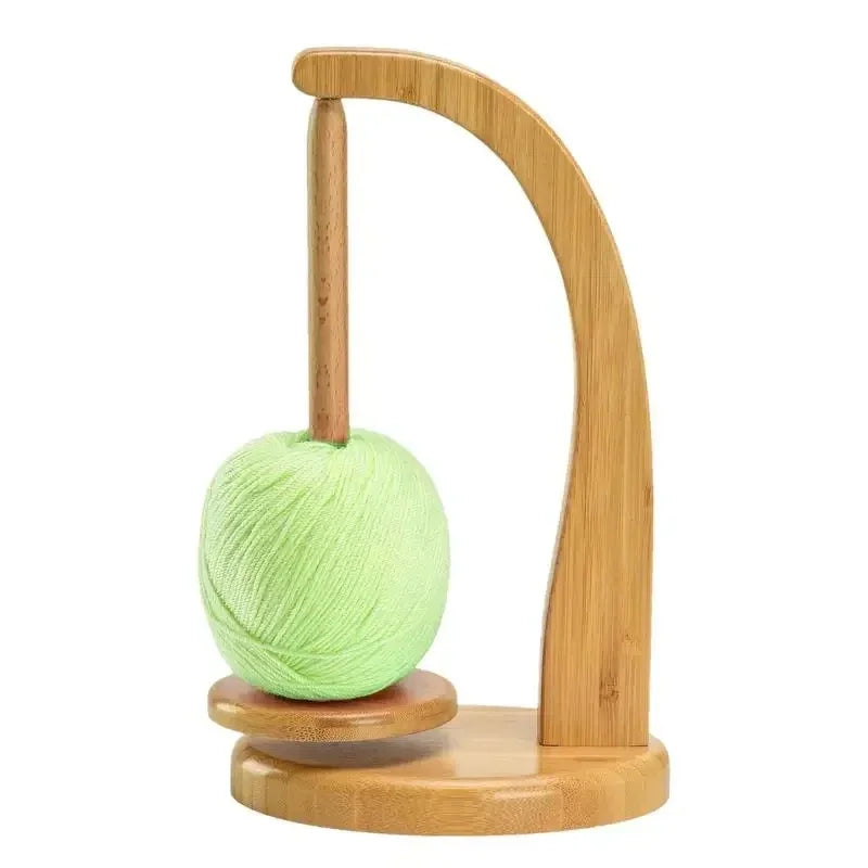 🧶 Support de pelote rotatif magnétique en bois