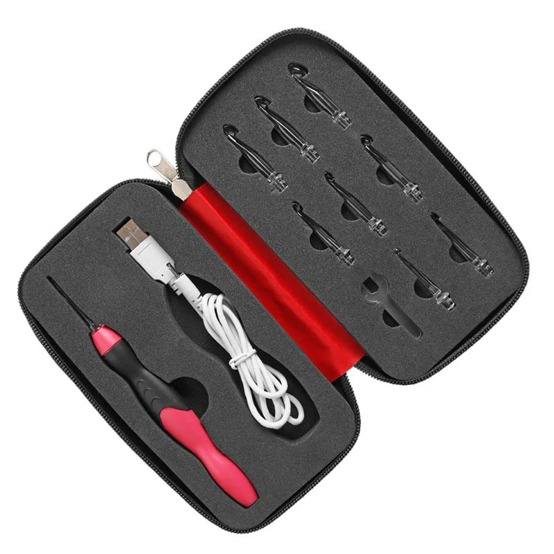 🧶 Kit Crochet Lumineux 9 en 1 Rechargeable USB