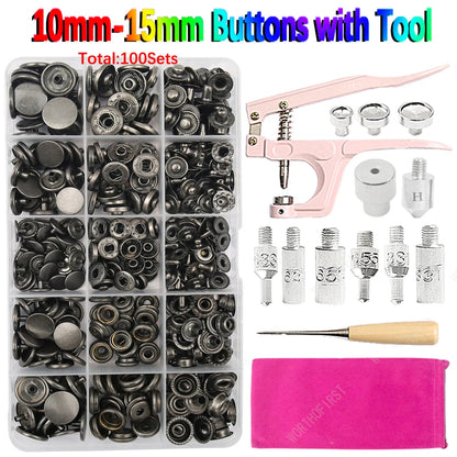 🧷 Kit Boutons Pression Métal + Pince