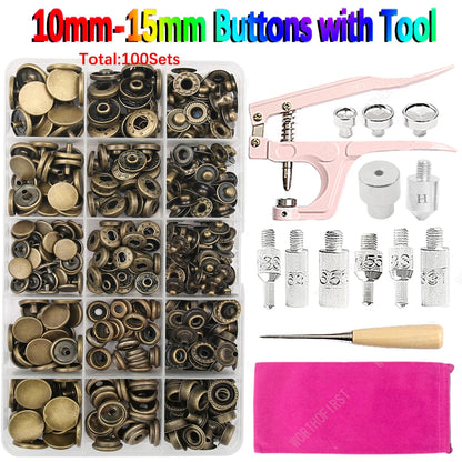 🧷 Kit Boutons Pression Métal + Pince