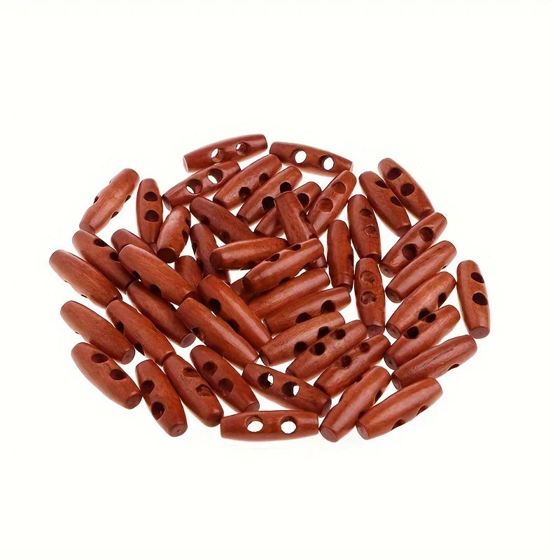 🌿 Lot de 50 Boutons en Bois Naturel