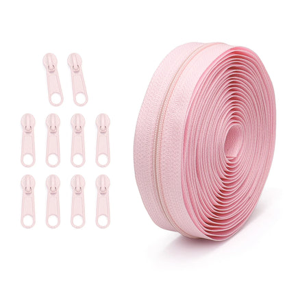 🧵 Set Fermeture Éclair – 4,5 mètres + 10 Curseurs assortis