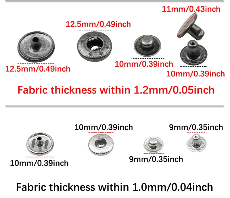 🧷 Kit Boutons Pression Métal + Pince