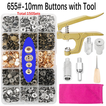 🧷 Kit Boutons Pression Métal + Pince