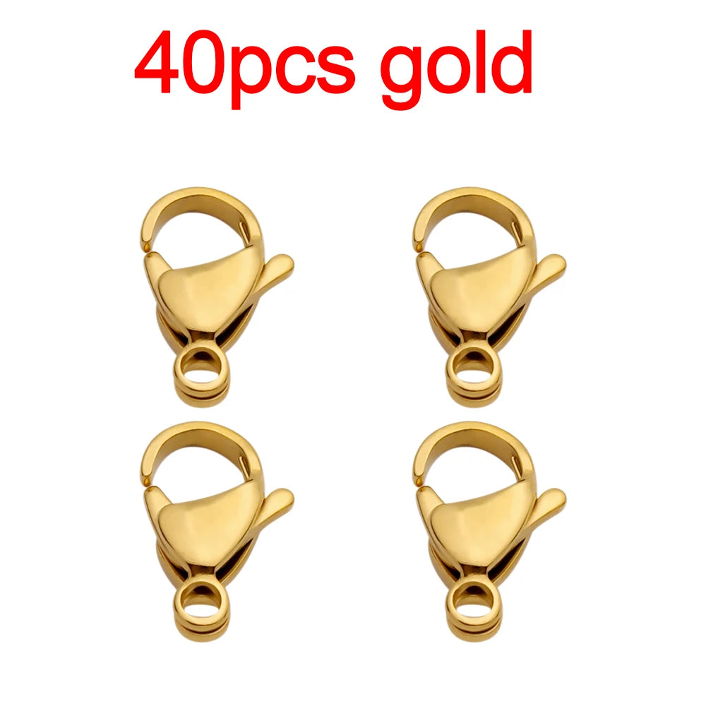 Lot de 20-40 Fermoirs Mousquetons en Acier Inoxydable