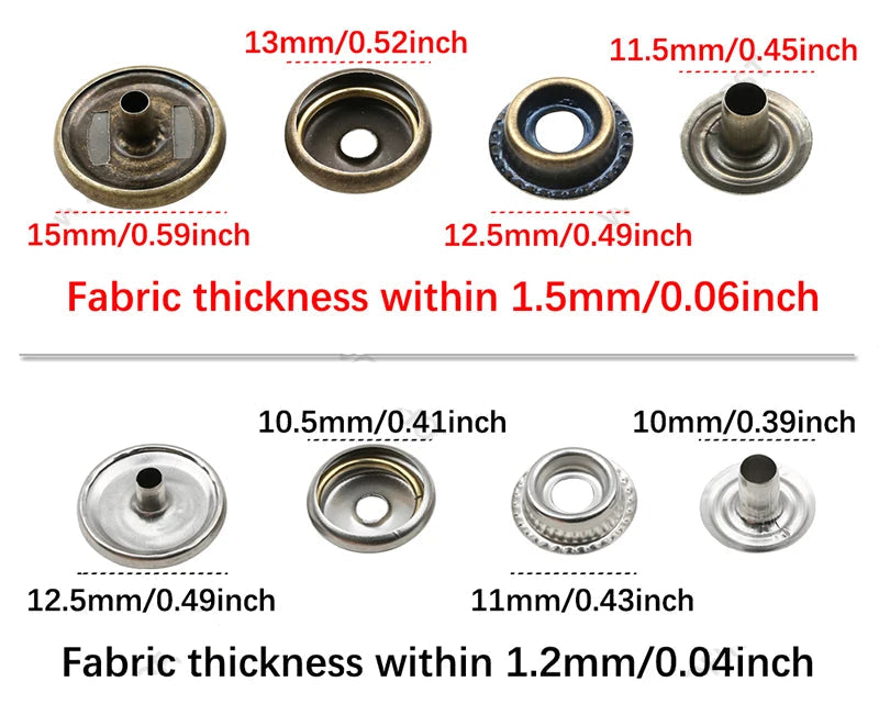 🧷 Kit Boutons Pression Métal + Pince