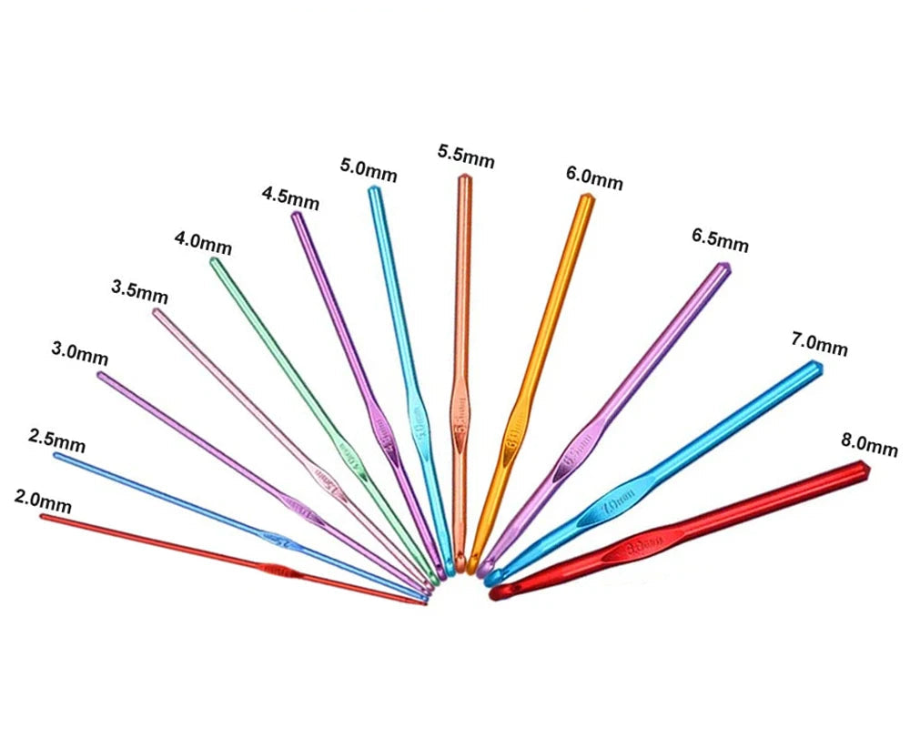 🧶 Set de 12 Crochets Ergonomiques en Métal