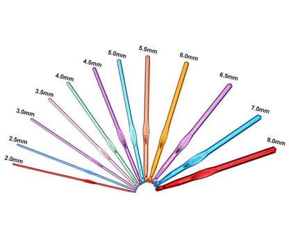 🧶 Set de 12 Crochets Ergonomiques en Métal