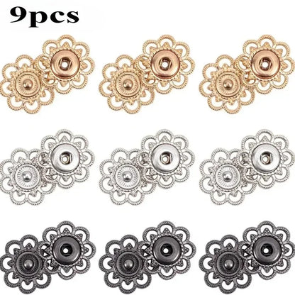 🌺 Boutons Pression Fleur Vintage