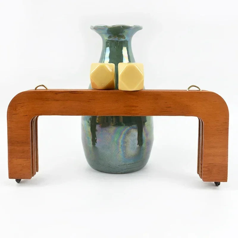 🌰 Fermoir en Bois avec Perles – 20 cm