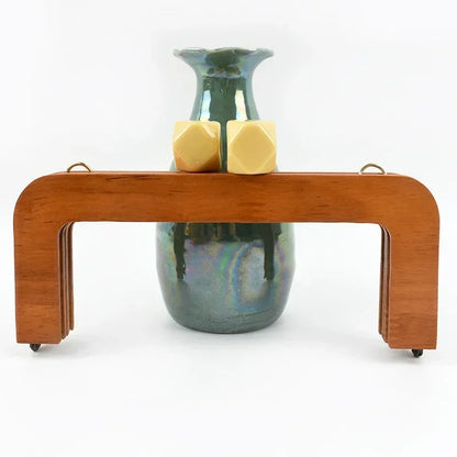 🌰 Fermoir en Bois avec Perles – 20 cm