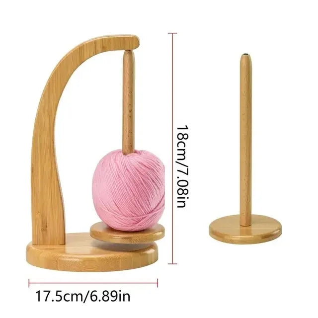 🧶 Support de pelote rotatif magnétique en bois