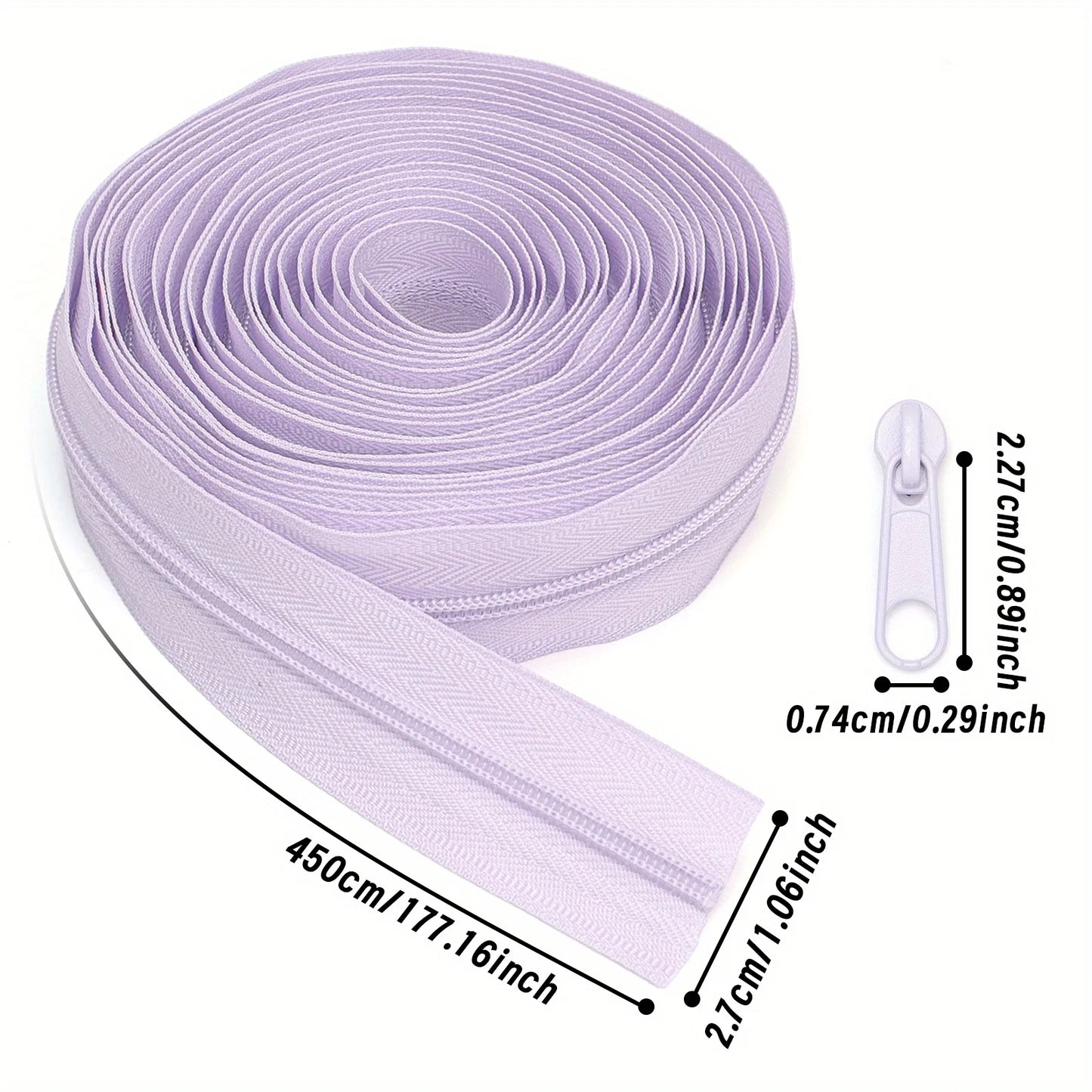 🧵 Set Fermeture Éclair – 4,5 mètres + 10 Curseurs assortis