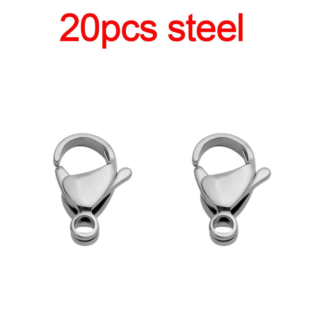 Lot de 20-40 Fermoirs Mousquetons en Acier Inoxydable