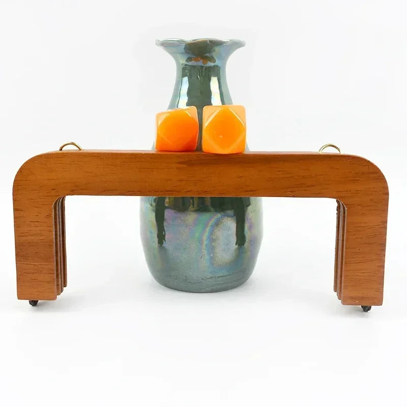 🌰 Fermoir en Bois avec Perles – 20 cm