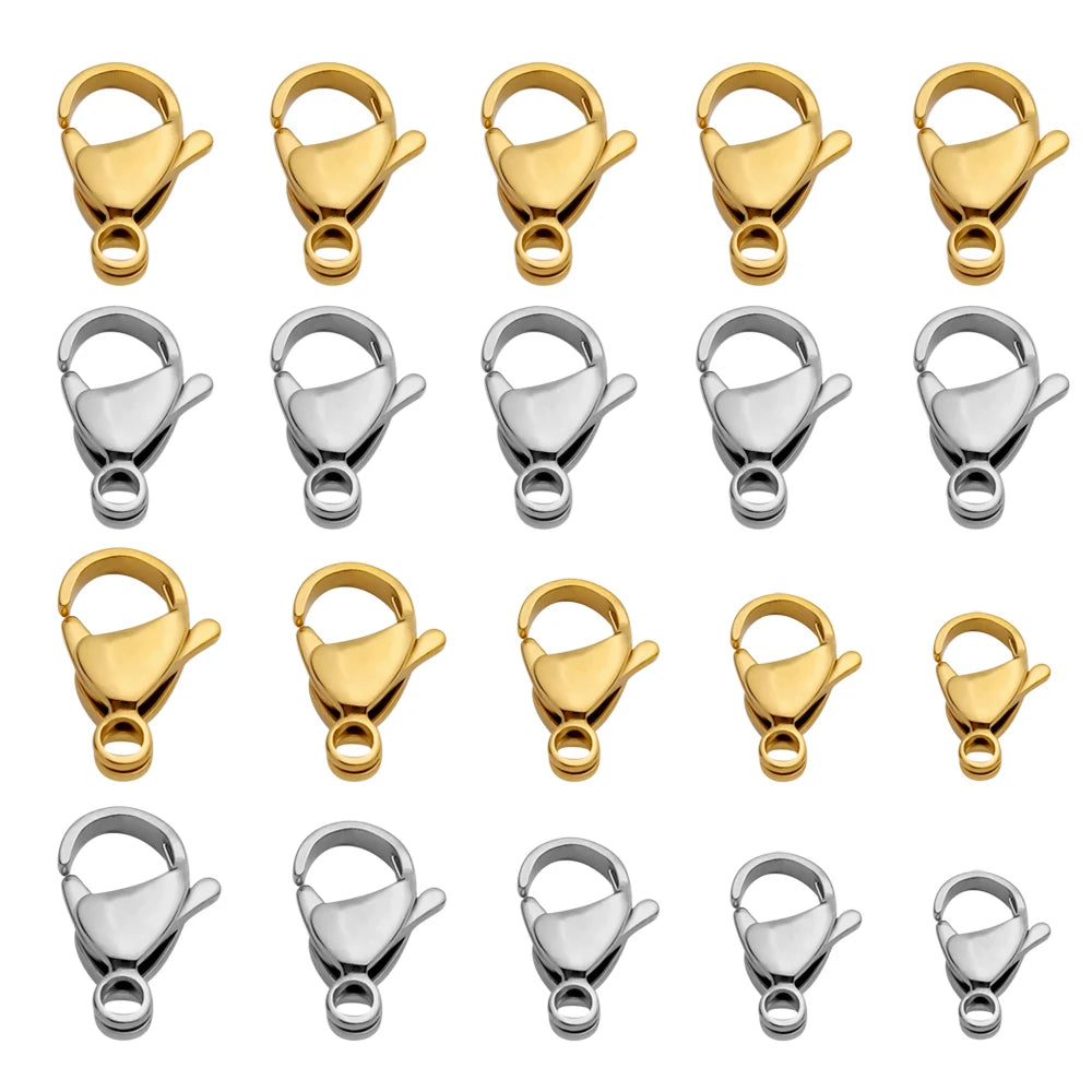 Lot de 20-40 Fermoirs Mousquetons en Acier Inoxydable