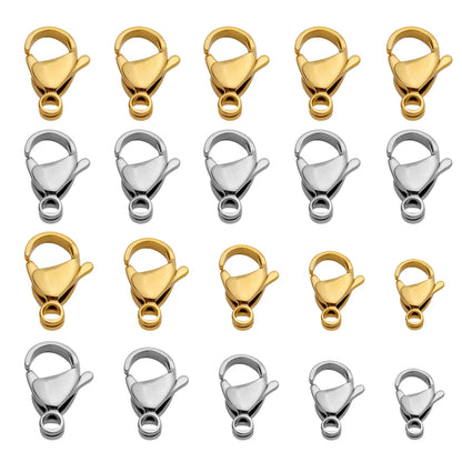 Lot de 20-40 Fermoirs Mousquetons en Acier Inoxydable