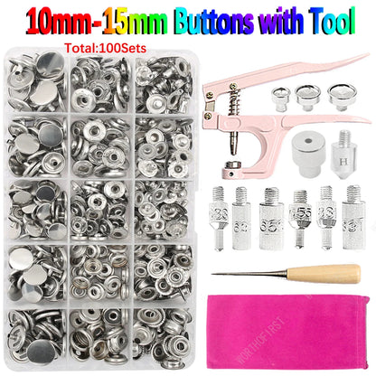 🧷 Kit Boutons Pression Métal + Pince