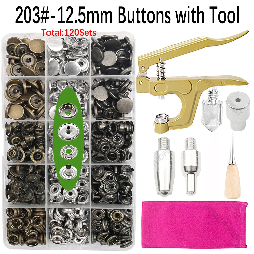 🧷 Kit Boutons Pression Métal + Pince