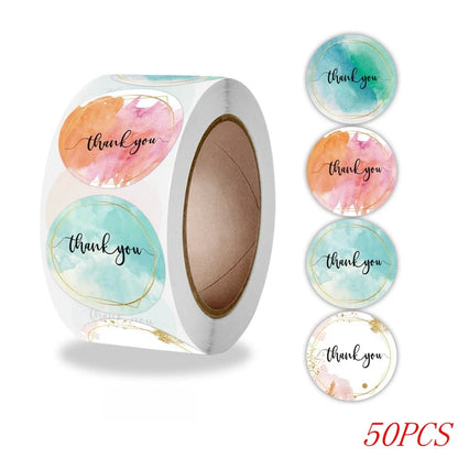💙 Stickers “Thank You” – 50 à 500 pcs