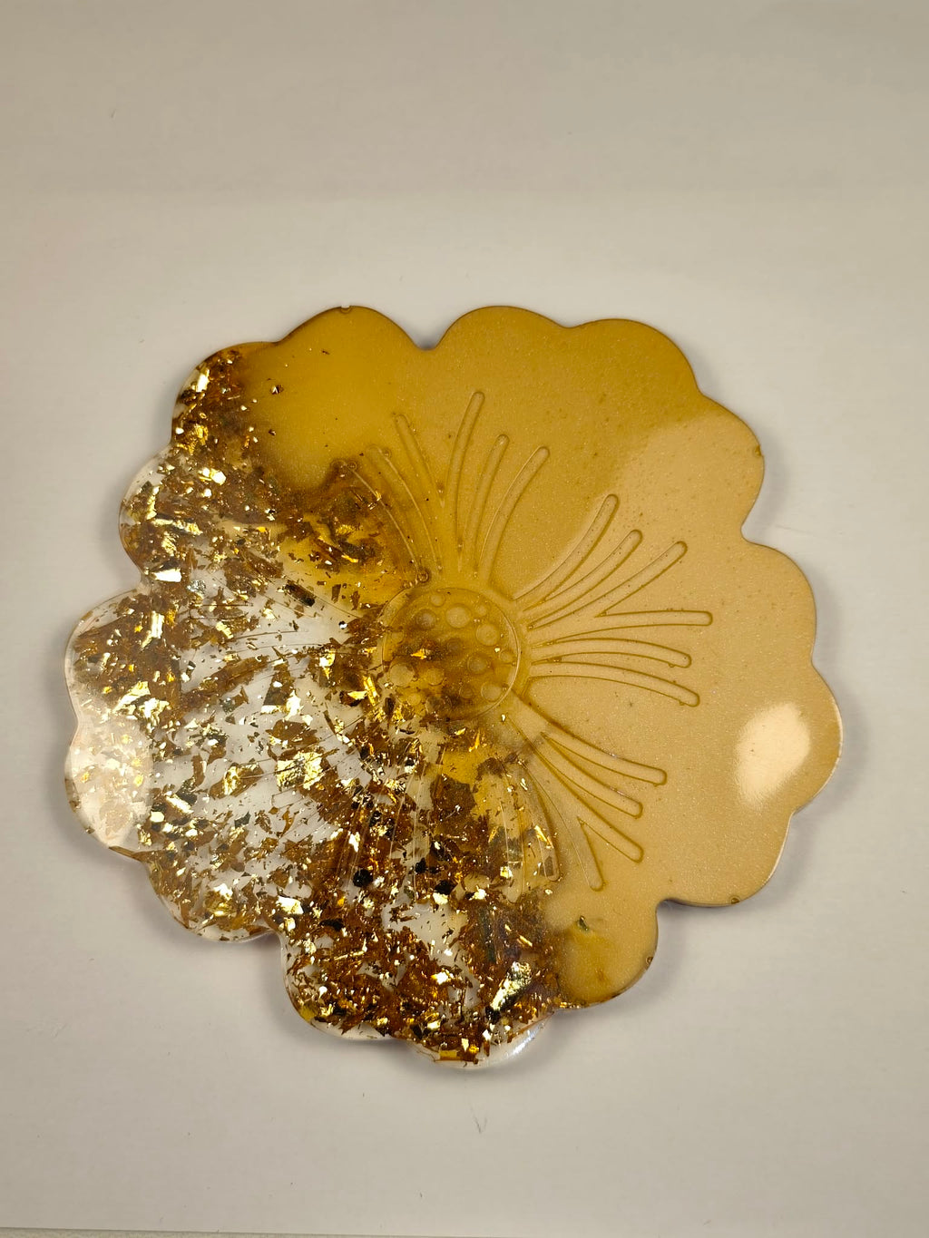 dessous de verre or et moutarde