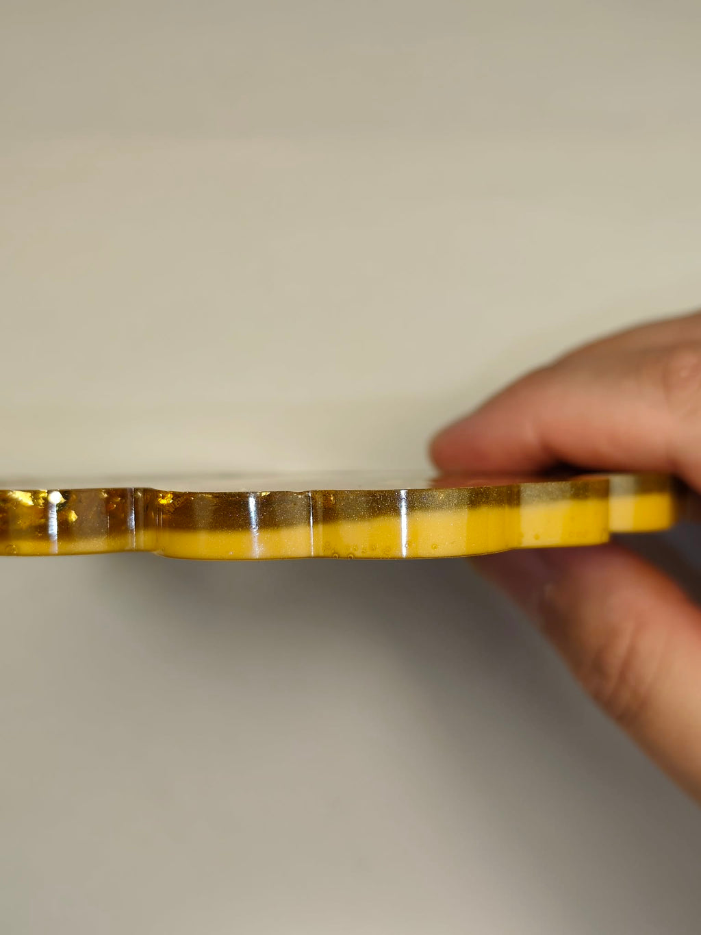 dessous de verre or et moutarde