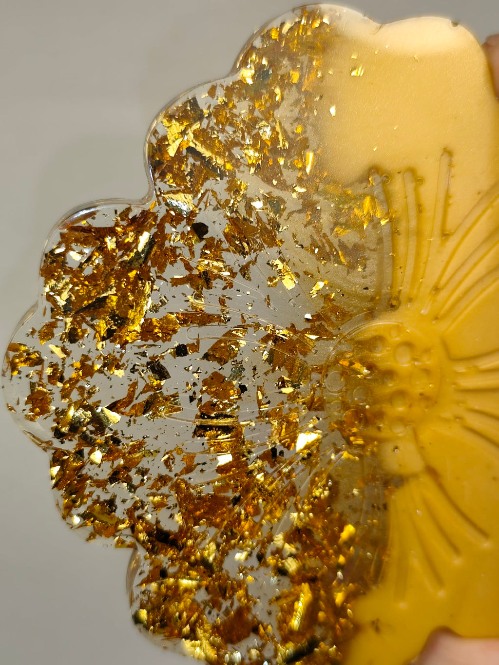 dessous de verre or et moutarde
