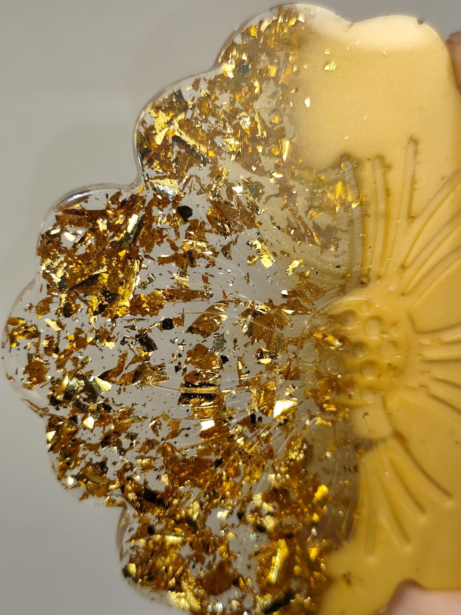 dessous de verre or et moutarde