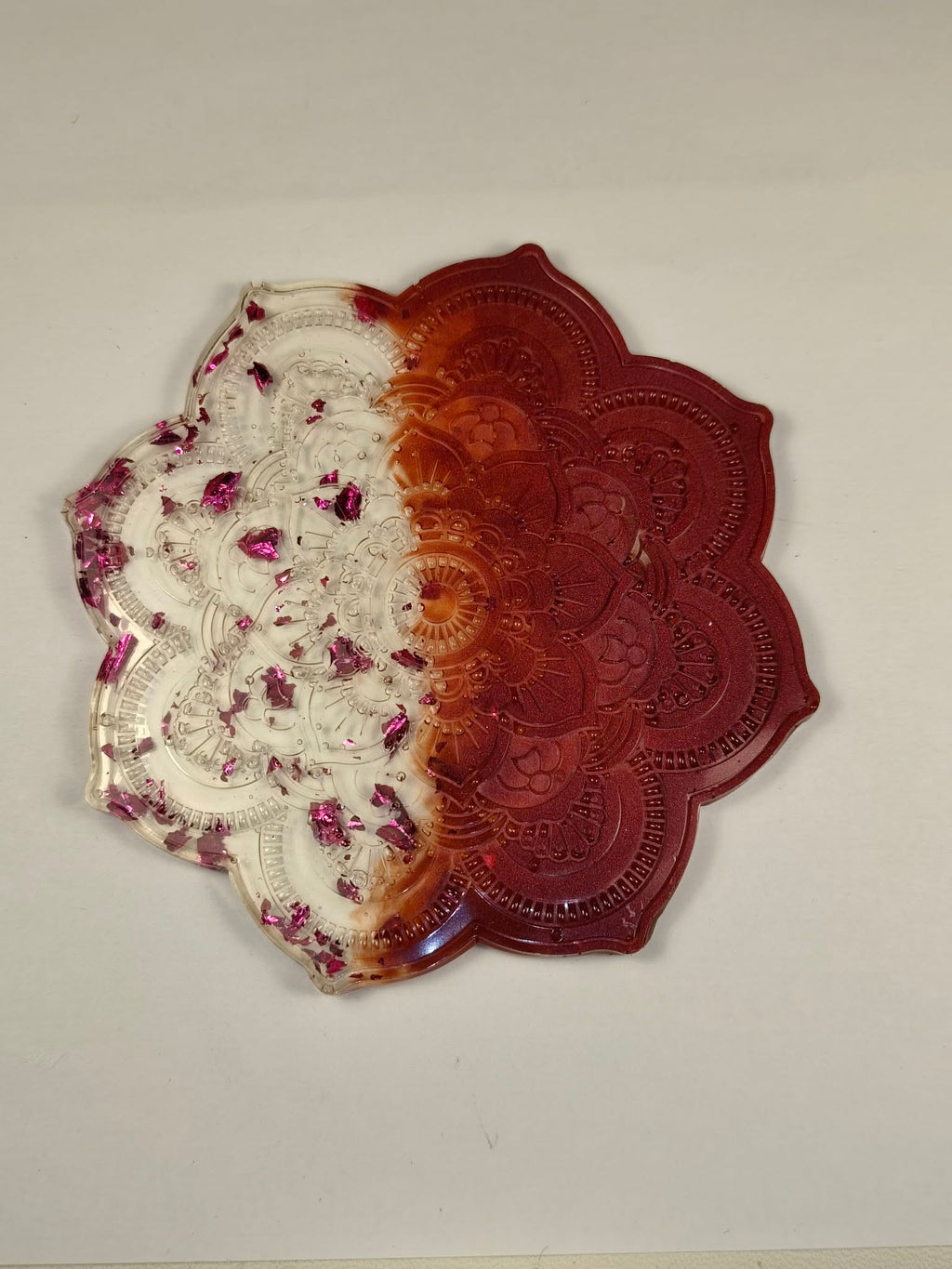 dessous de tasses bordeaux mauve