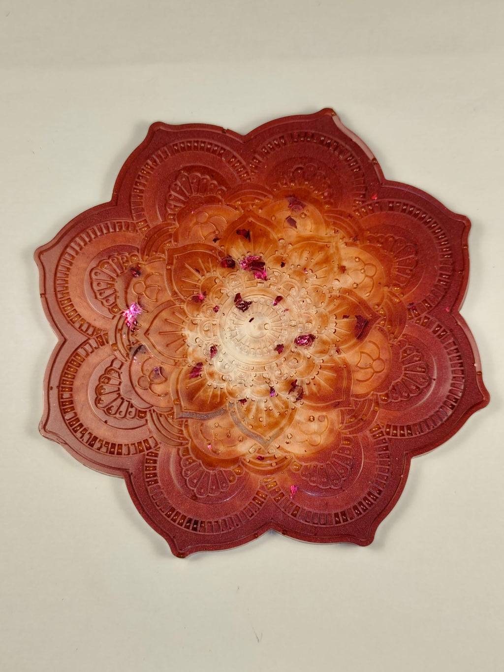 dessous de tasses bordeaux mauve