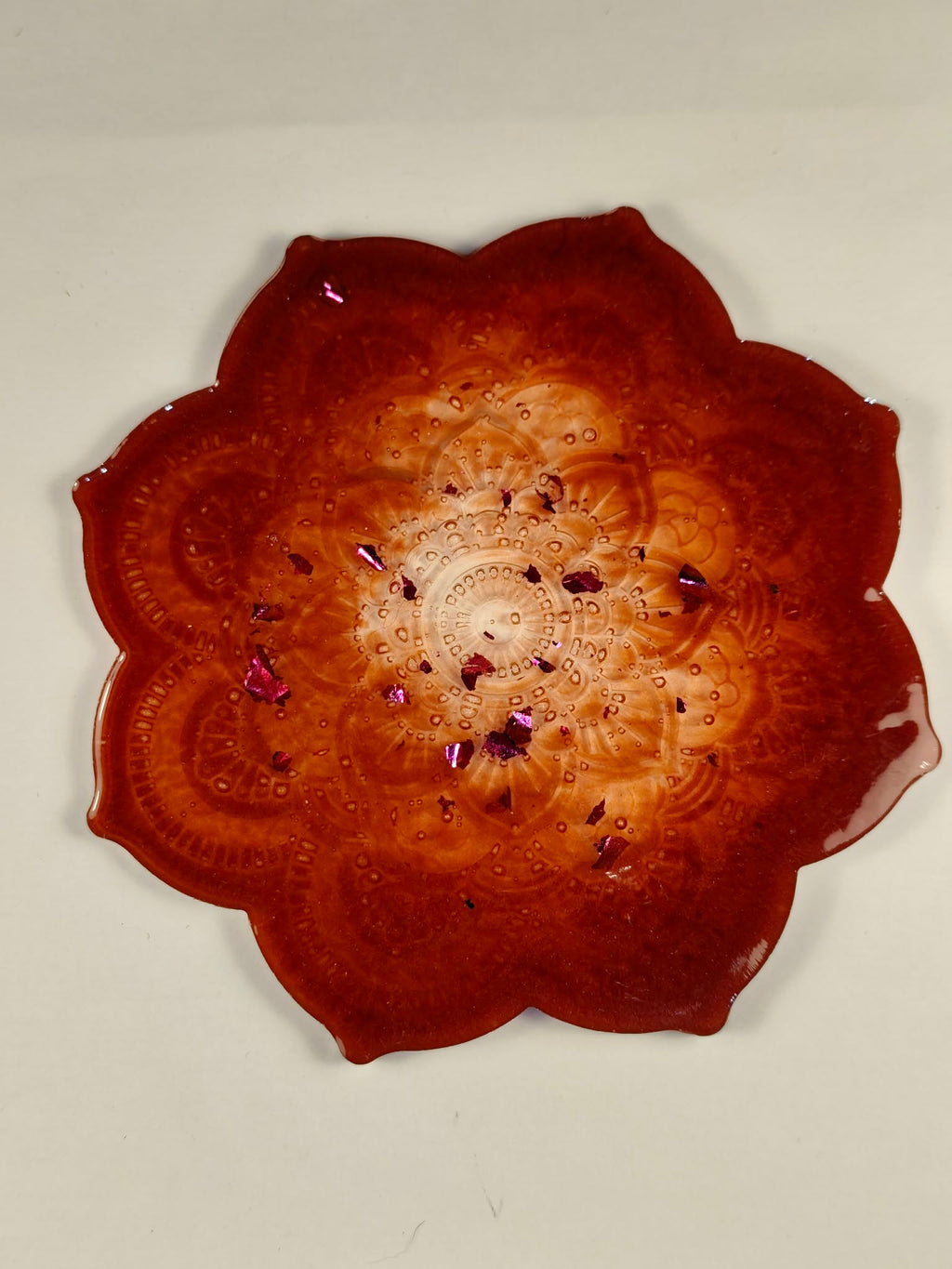 dessous de tasses bordeaux mauve